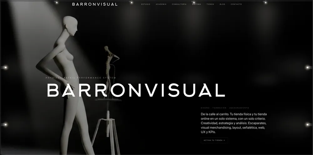 Web de BARRONVISUAL, ejemplo de preparada para vender online de BARRONVISUAL