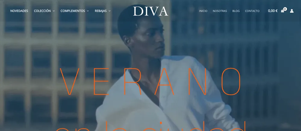 Web de Diva Zamora, ejemplo de preparada para vender online de BARRONVISUAL