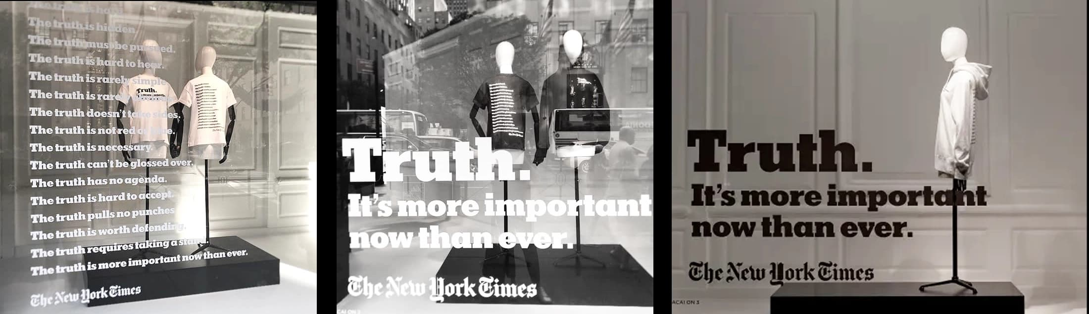 Escaparates de la campaña Truth de The New York Times