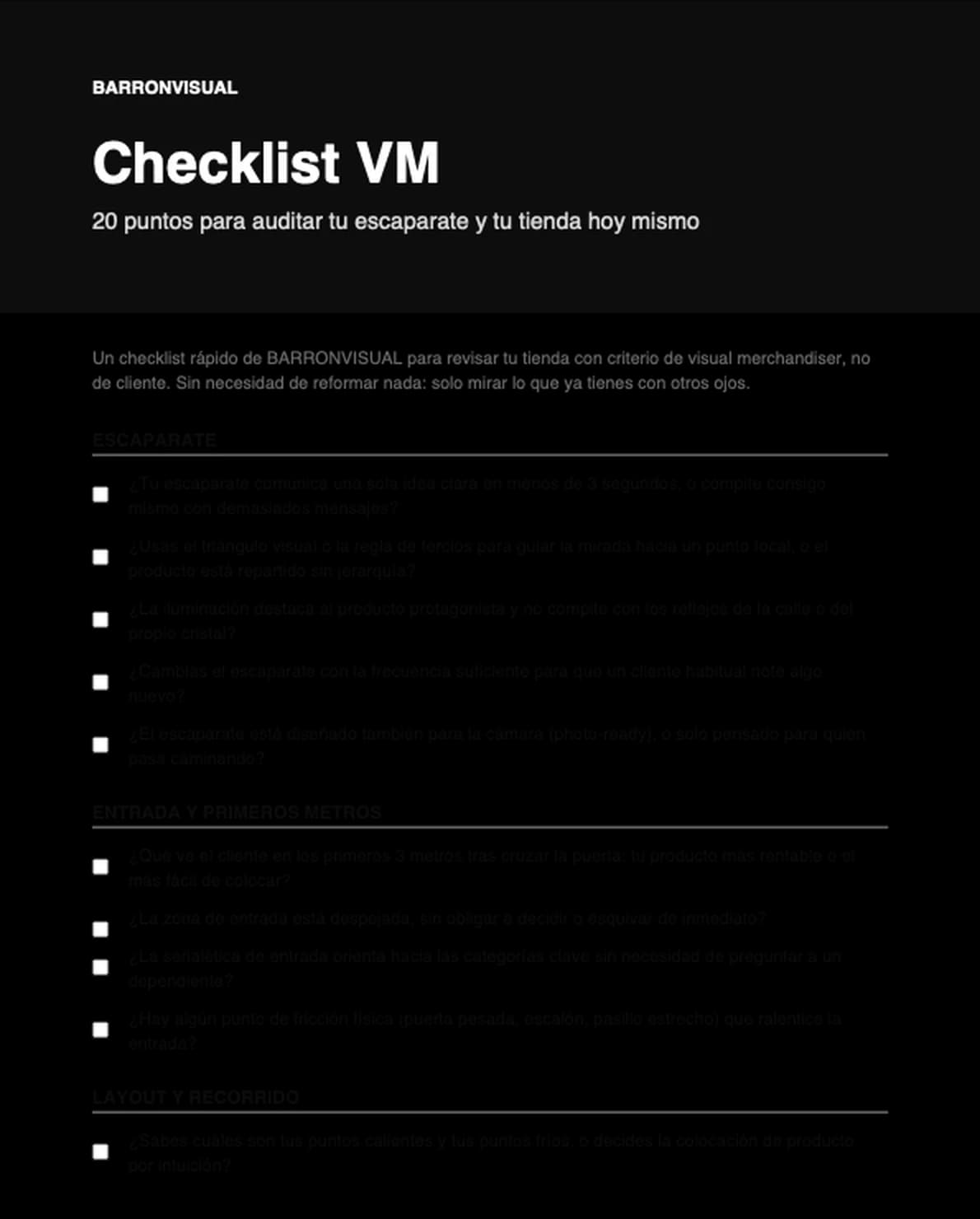 Portada del PDF Checklist VM de BARRONVISUAL