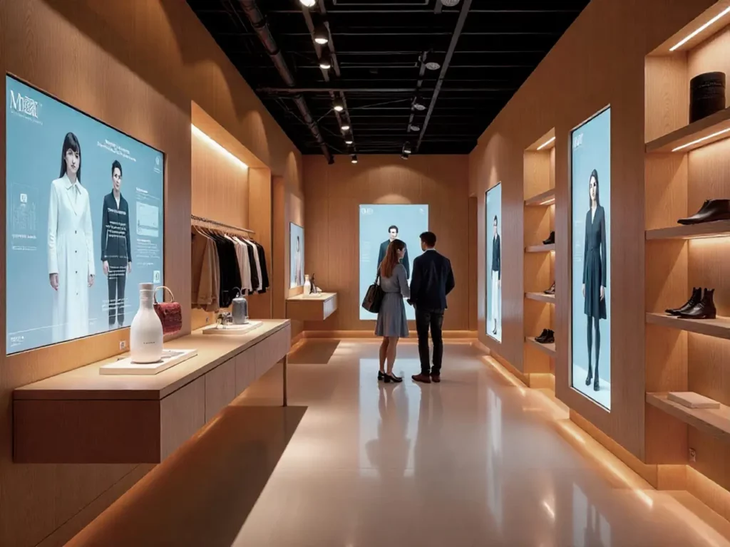 Tienda phygital con pantallas digitales integradas en el interior